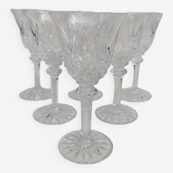 6 Saint Louis crystal wine glasses, Sammy model.