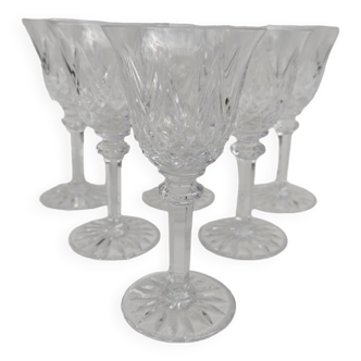 6 Saint Louis crystal wine glasses, Sammy model.