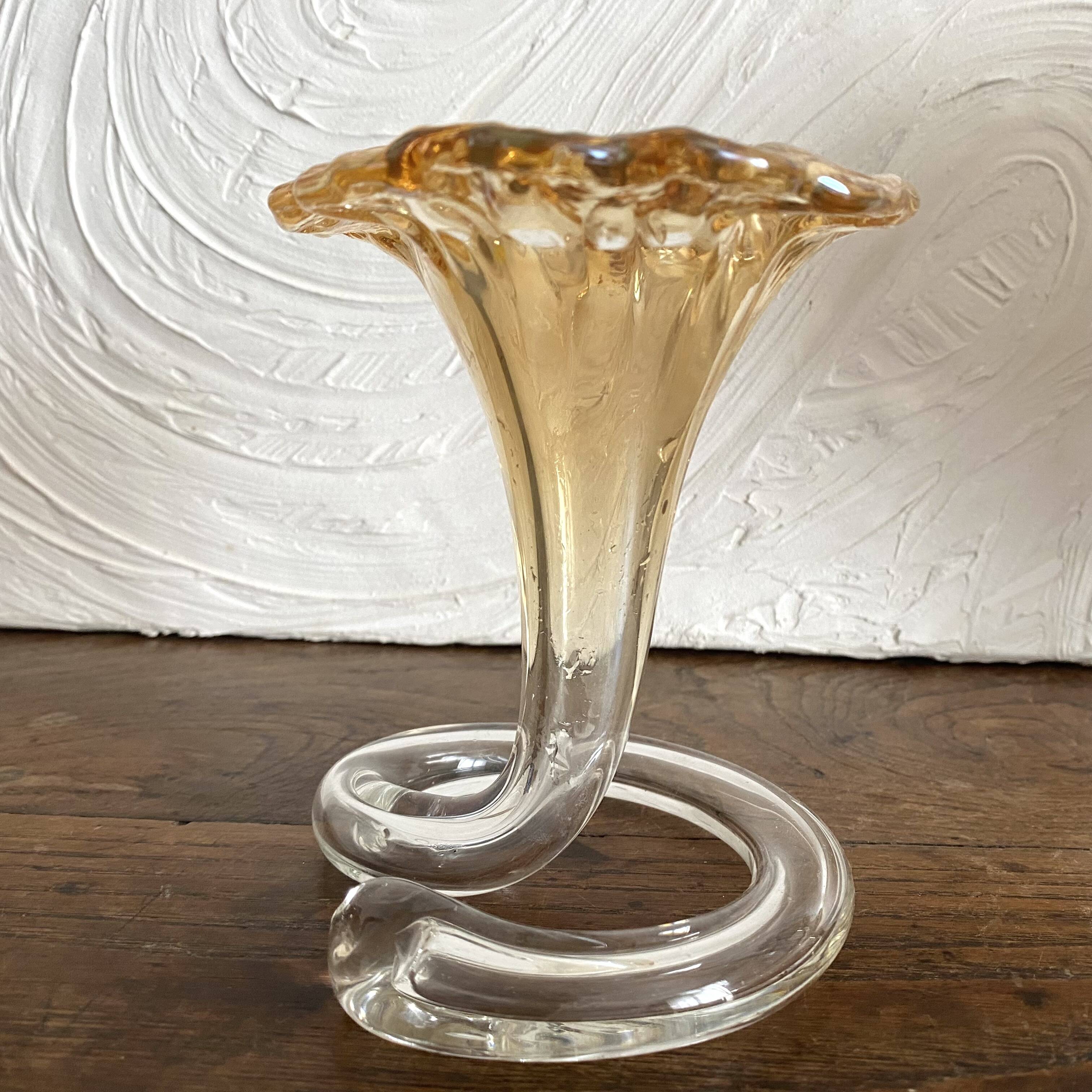 Murano blown glass trumpet vase, 1960s-70s