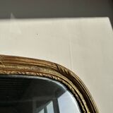 Large gilded mirror 19th century rounded corners mercury glass Louis XVI style