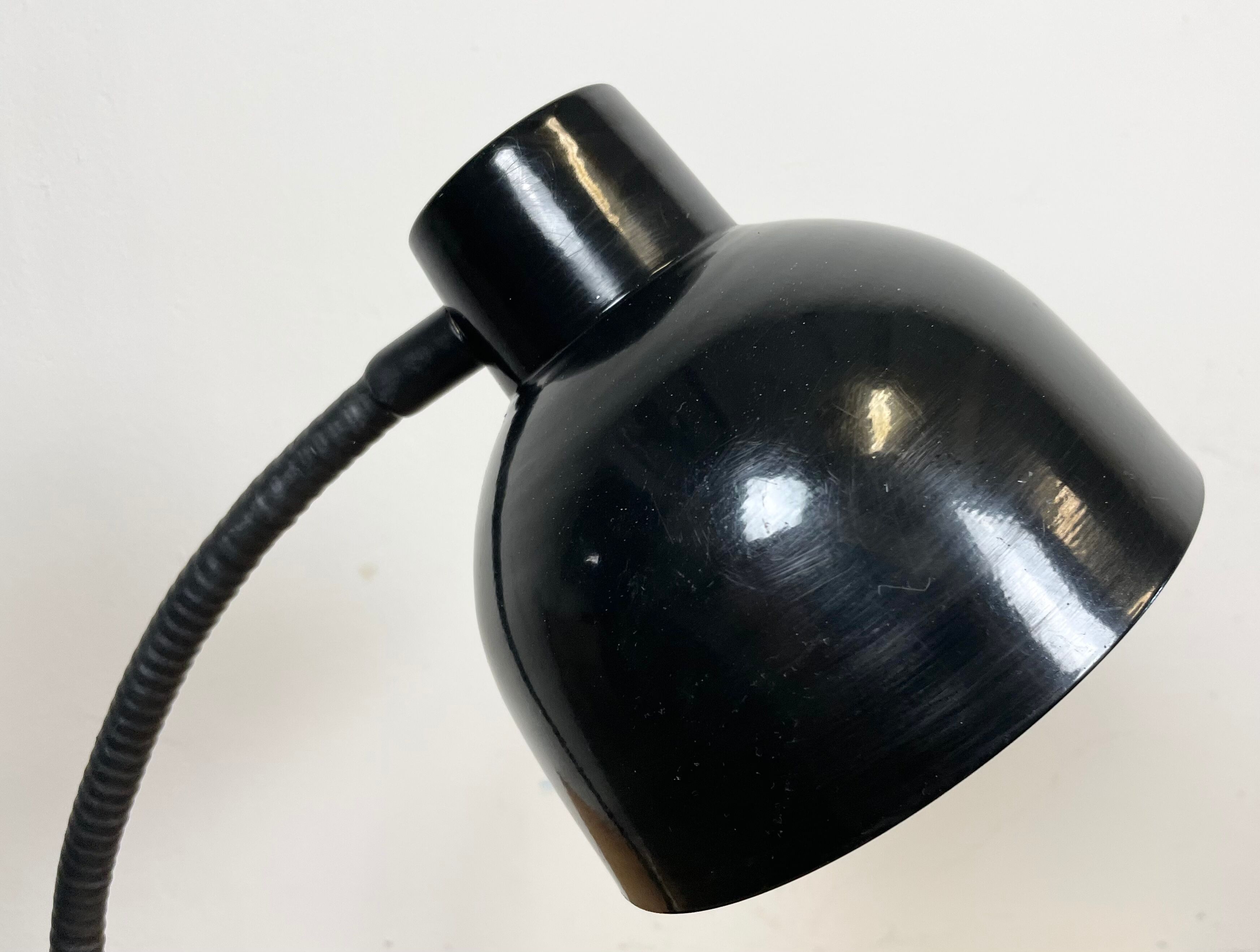 Black Industrial Gooseneck Table Lamp, 1960s