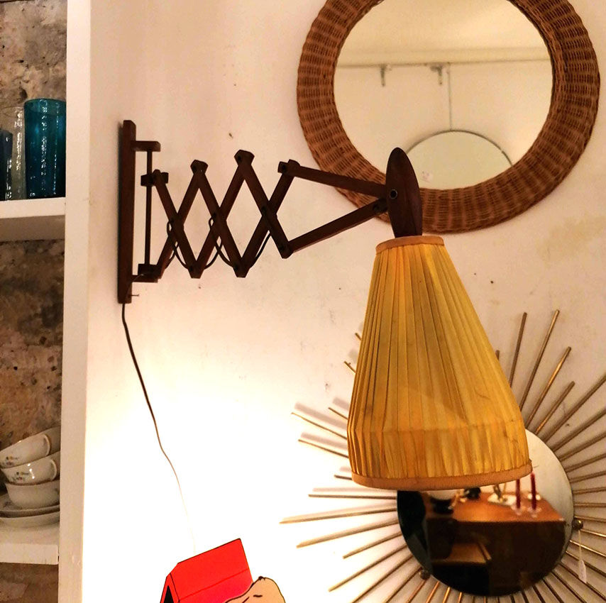Flexible Scandinavian accordion wall lamp, 1960