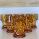 6 verres à orangeade en verre fumé ambré fabriqués en Italie