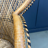 Vintage wicker peacock chair, 1970s