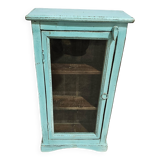 Turquoise showcase in Burmese teak