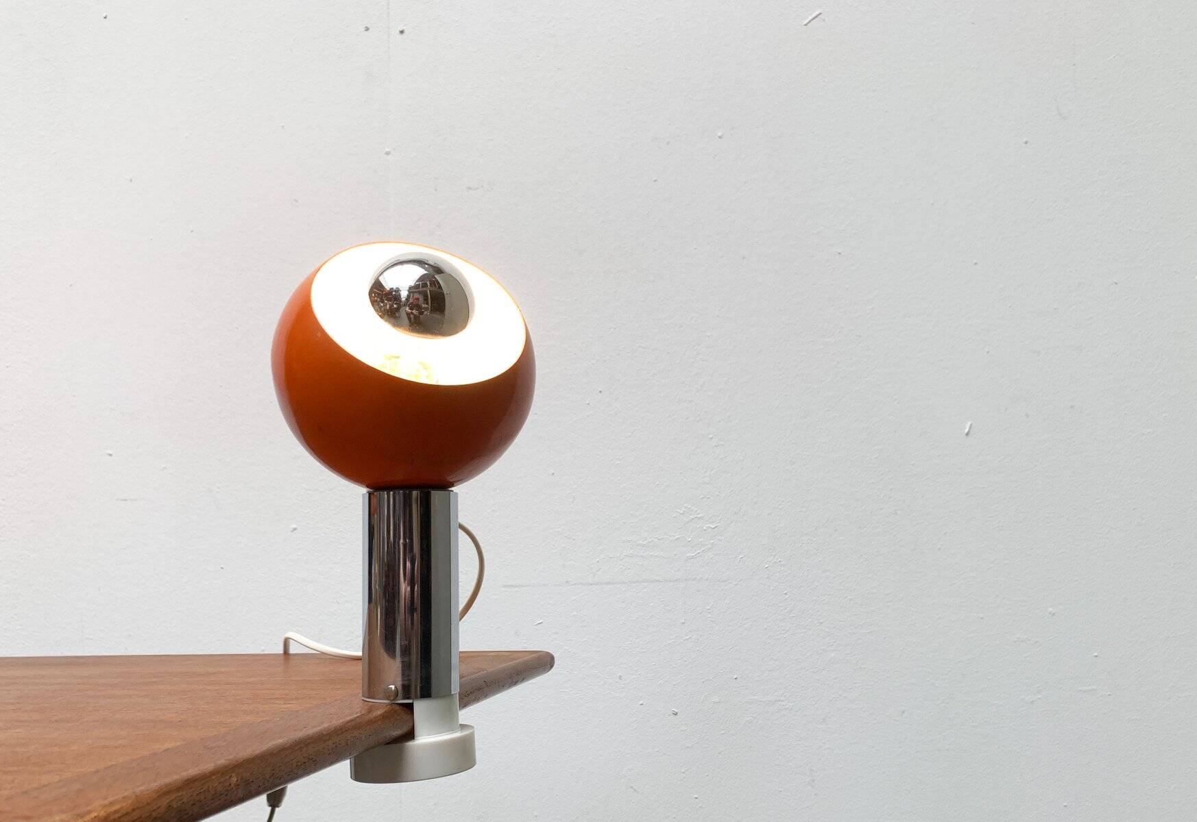 Mid-century space age magnetic clamp table or shelf lamp from the 1960s.