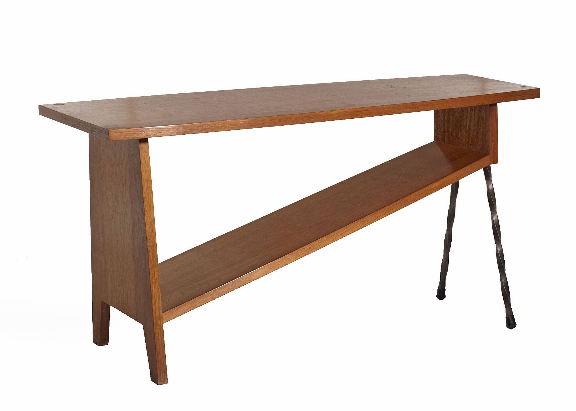 Vintage coffee table wood and metal from around 1960.