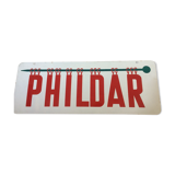 Phildard enamelled plaque White background red letters