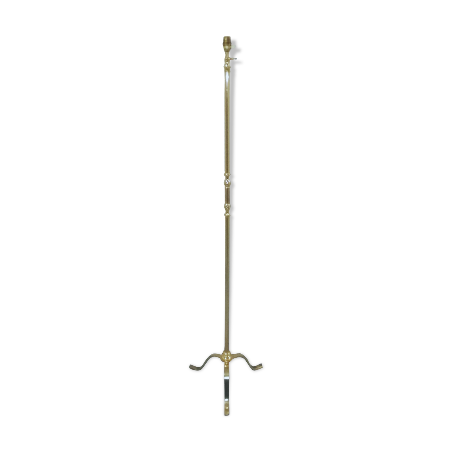 Lampadaire tripode en bronze doré et ciselé à hauteur variable