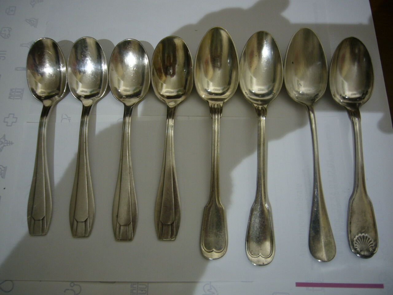 Silver metal coffee spoons