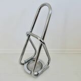 Chrome metal umbrella stand, space age, modernist, futuristic, 70's
