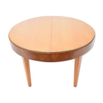 Mid-century  Round Folding dining table  by Jindrich Halabala ,Czechoslovakia,1950‘s.