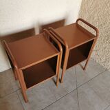 Pair of boarding school bedside tables