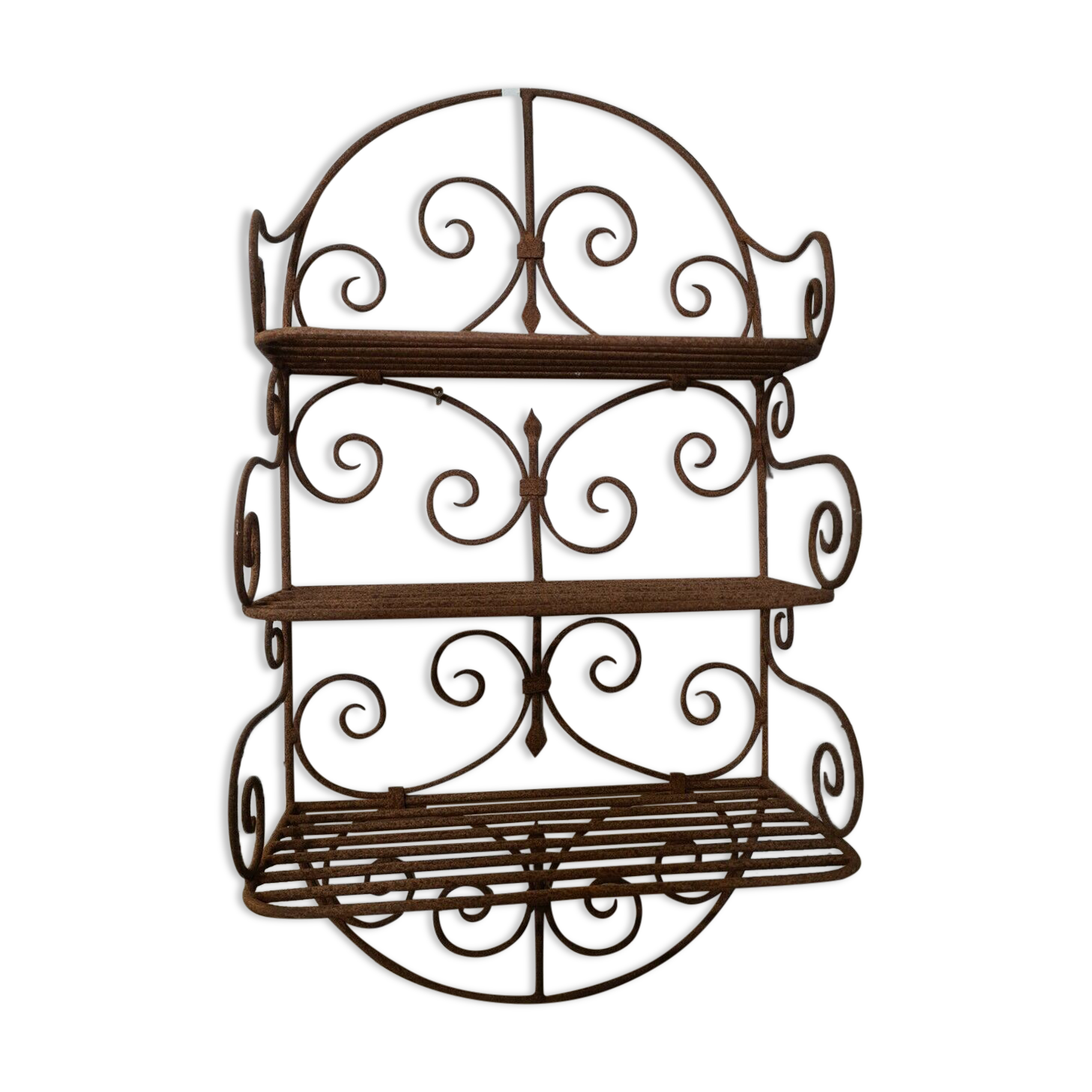 Wrought iron wall shelf