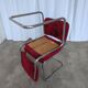 Cesca Style Dining Chair: Red Fabric, Tubular Frame, 1970s ( 2 in stock)