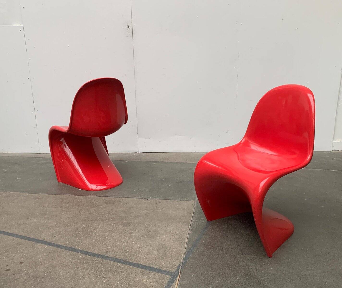 Set of mid-century Panton chairs by Verner Panton for Vitra Herman Miller.