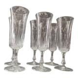 Champagne pressed molded glass flutes