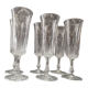Champagne pressed molded glass flutes