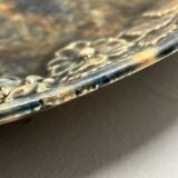 Grand plat fleuri bleu