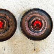 Modernist Scandinavian ceramic art wall lights or sconces, 1960s, set of 2