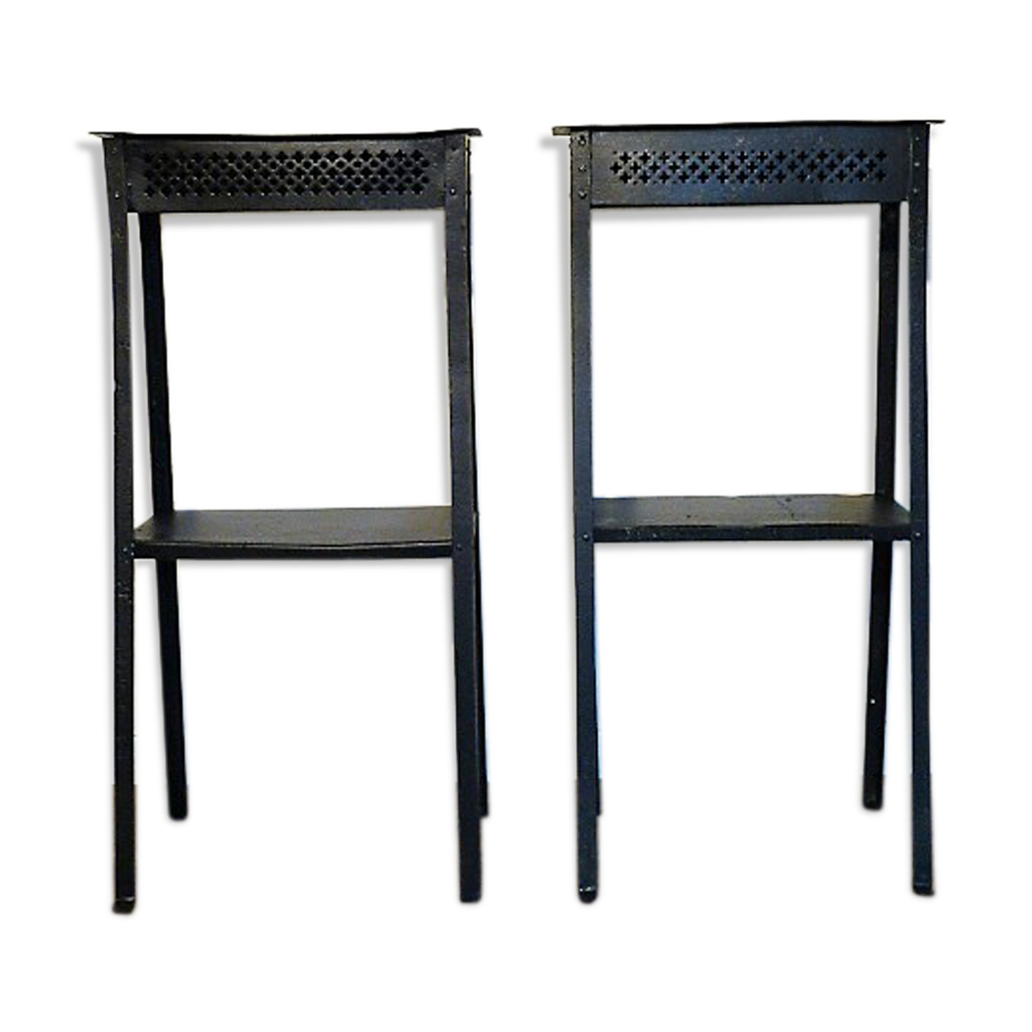 Pair of vintage metal consoles 1950