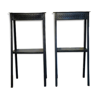 Pair of vintage metal consoles 1950