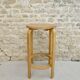 High stool in light wood, 60s