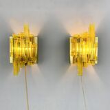 Pair of brutalist wall lights, Claus Bolby for Cebo Industri, Denmark, 1970.