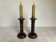 Pair of wooden candlesticks with artificial candles Artilux