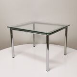 Table d'appoint en chrome et verre, 1979