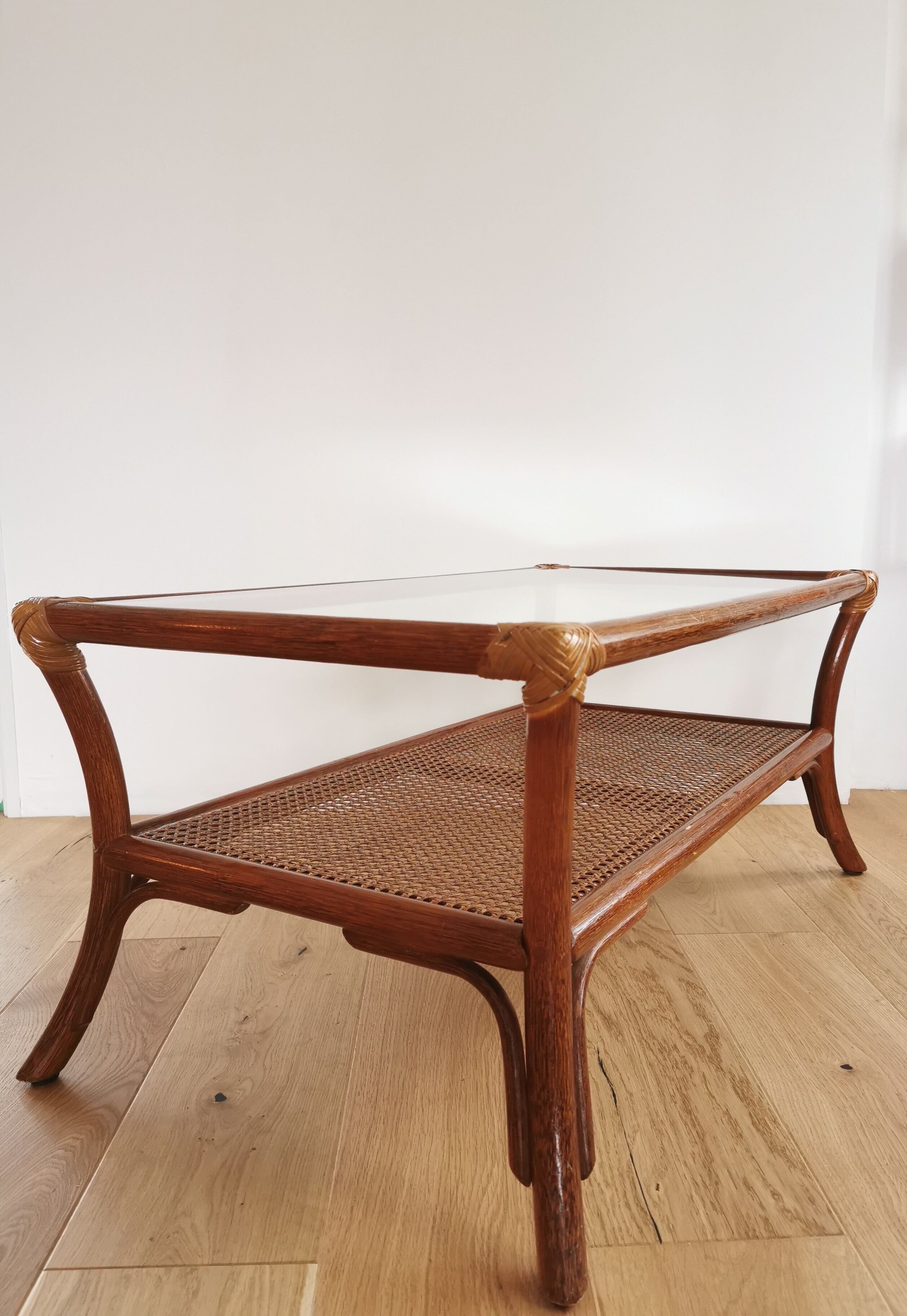 Vintage canning coffee table glass tray