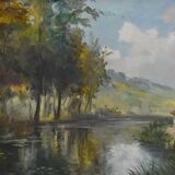 Large Painting “The Mill”, signed Reney – Part 1 of the 20th century