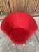 Vintage red cocktail chair in fabric, light wood ball feet - 1950s