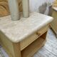 Pair of travertine bedside and rattan palm tree "vivai del sud"