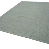 Hand-knotted persian antique 1970s 272 cm x 364 cm blue wool carpet