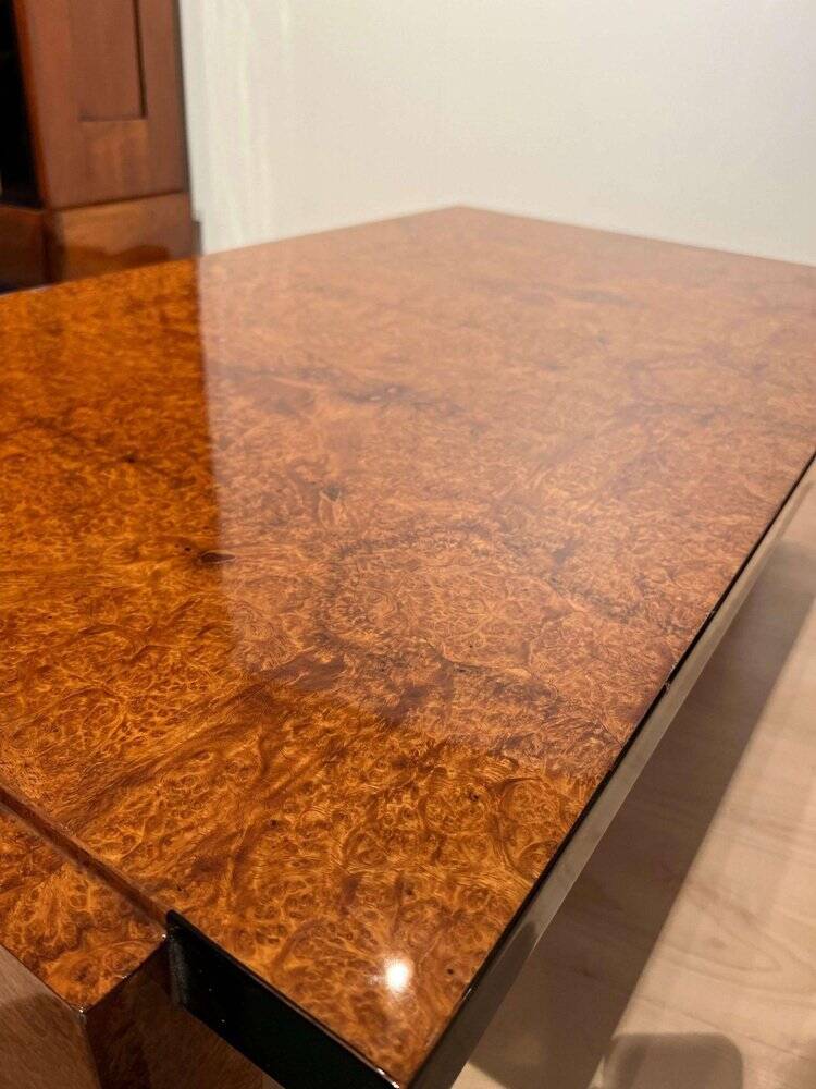 Art Deco Sofa Table in Amboyna Roots Veneer, France, 1930s