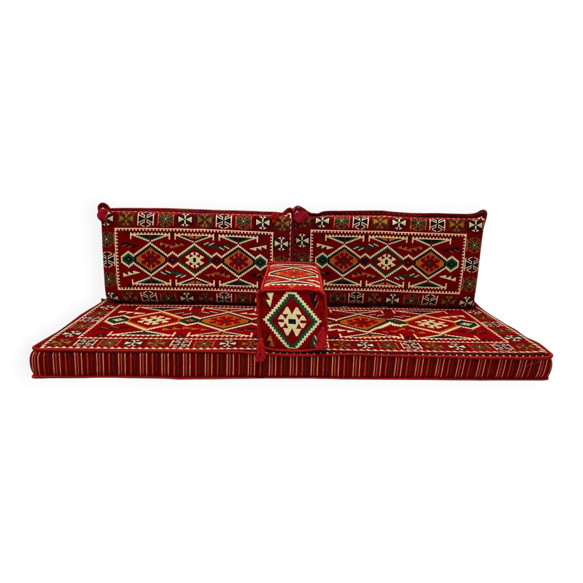 Anatolian Floor Couch, Red Floor Sofa, Arabic Majlis Seating,Oriental Sofa