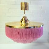 Hans-Agne Jakobsson Modell T603. Ceiling light with pink fringes, 1960s