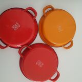 3 plats à oeufs émaillés