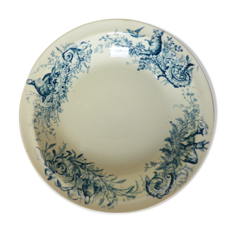 Vintage hollow round serving dish from K&G Luneville hunting