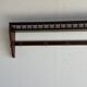 Antique wooden wall shelf with a turned gallery and 5 hooks L120 H40 D18