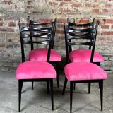 Vintage chairs 60'S Italy in wood and velvet