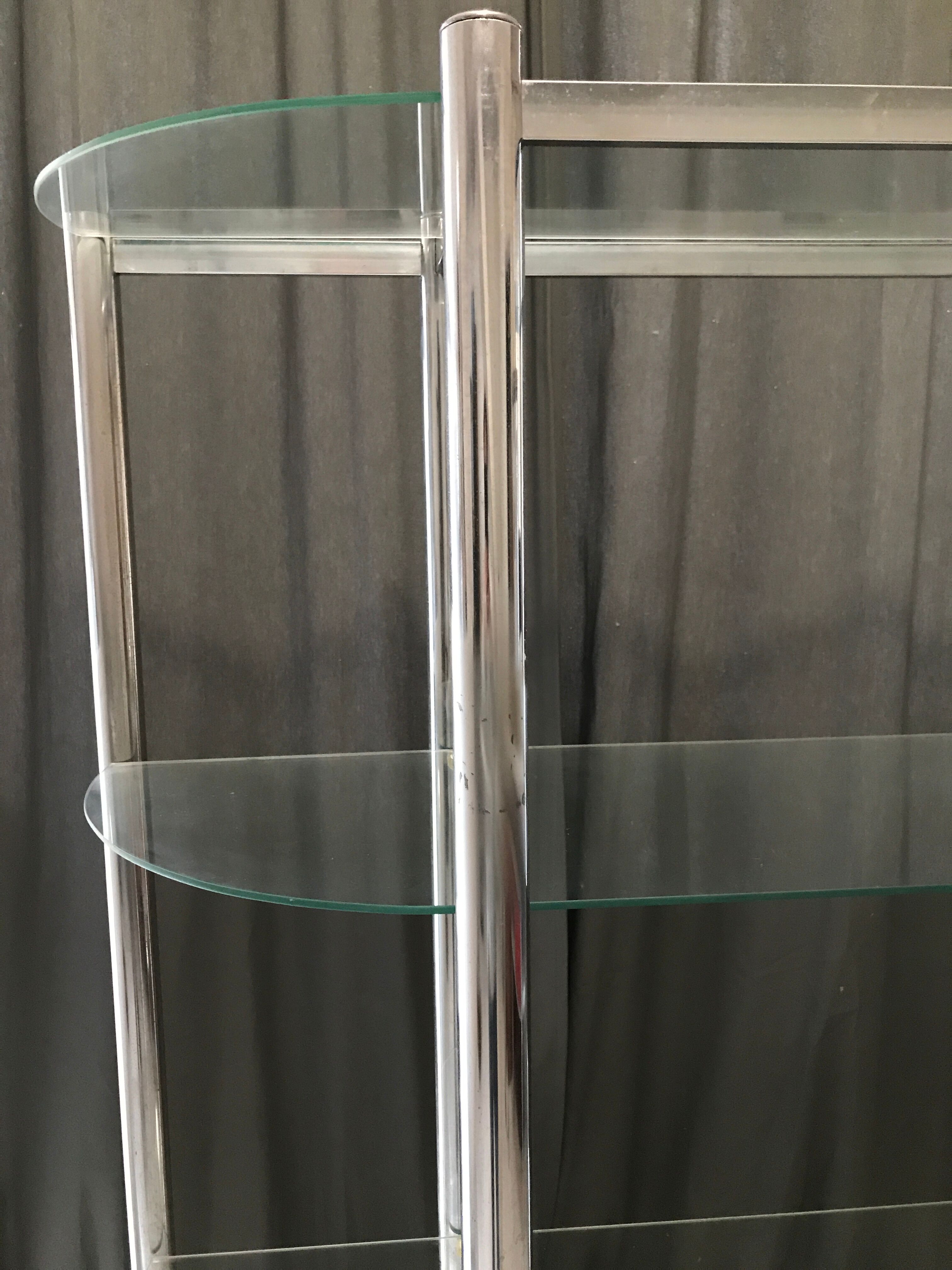 Chrome bookcase of the 70