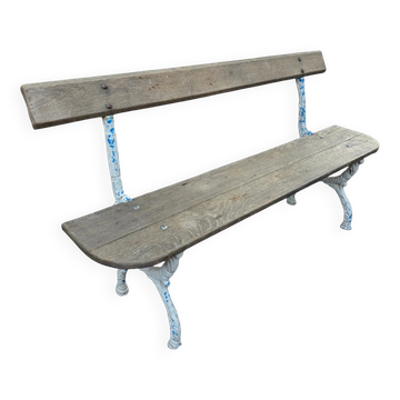 Banc ancien de jardin en fonte et chêne 