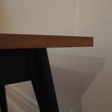 Tolix oak table