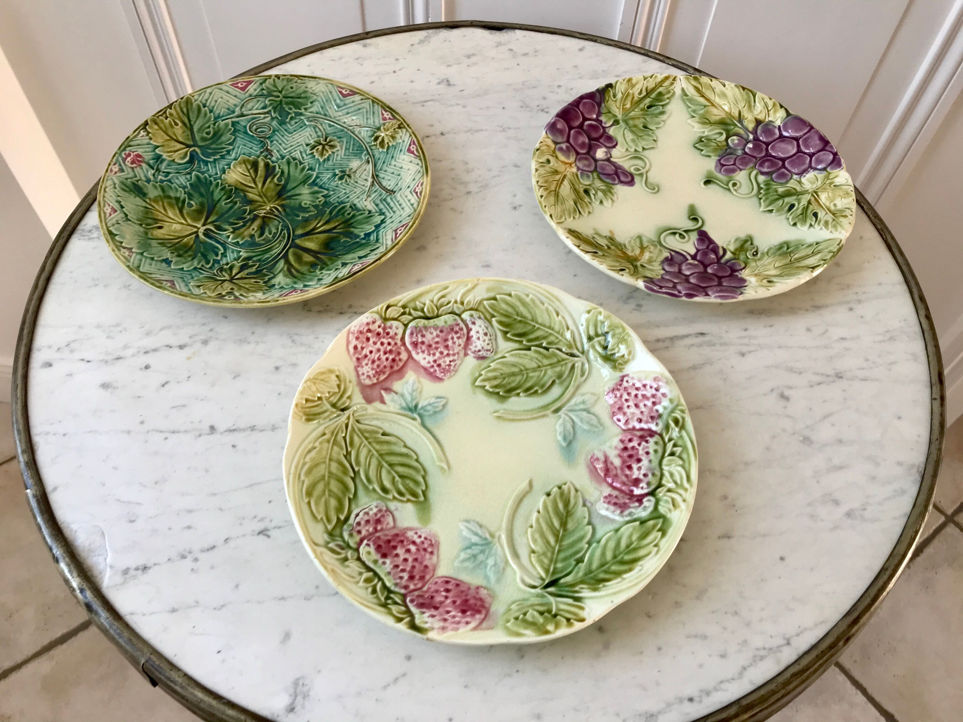 Trio of plates in old slurry late nineteenth century