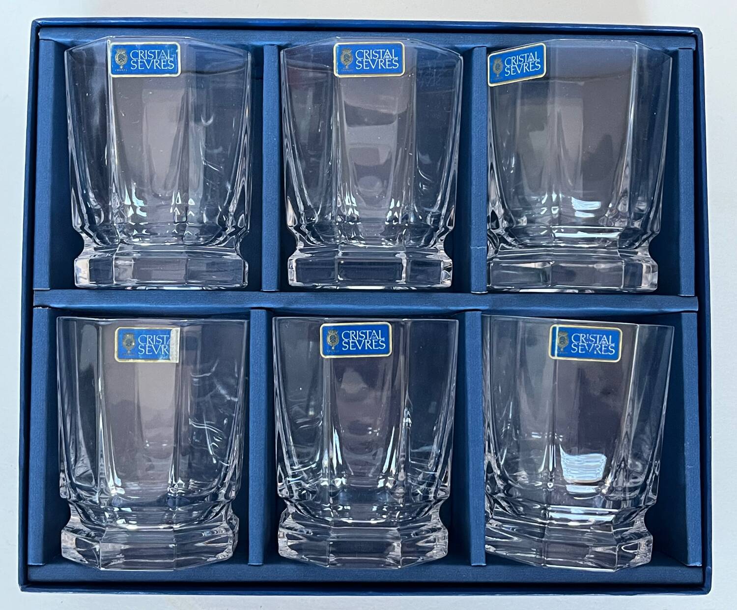 6 verres à whisky en cristal de Sèvres