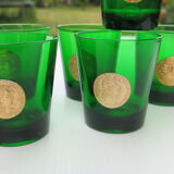 6 water glasses of green colors in very good