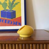 Space age yellow ceramic ashtray, Viba Italy 1970s