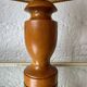 Turned wood lamp with a herbarium lampshade from the 1970s.